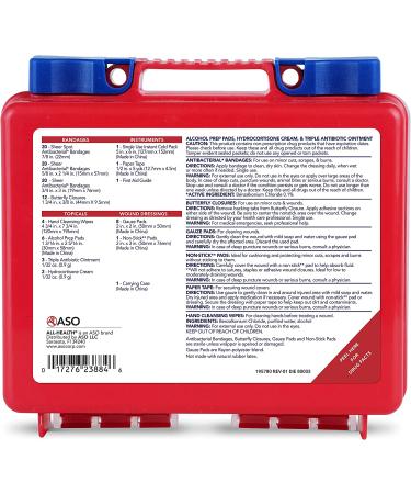 100 Piece All Health First Aid Kit with Traveling Case | On-The-Go Professional Kit for Travel, Work, School, Home, Car, Survival, Camping, Hiking - Buy Online on GoSupps.com