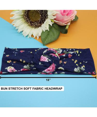 FROG SAC Floral Headbands Set for Girls, Teens, and Women - 4 Stretch Flower Headwraps in Soft Rose Bun Style - Cute and Comfortable Fashion Head Bands - Buy Online on GoSupps.com