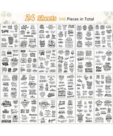 546 Pcs 24 Sheets Vintage Words Stickers for Journaling Nice Words Sentences Stickers Inspirational Scrapbook Stickers Waterproof Aesthetic Stickers for Journaling Water Bottles Laptop (Vivid Style) - Buy Online on GoSupps.com
