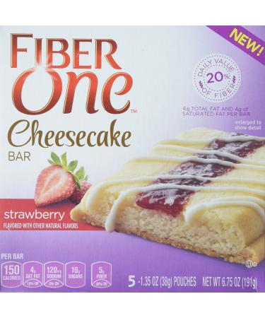 Fiber One Cheesecake Bars, Strawberry Cheesecake (Pack of 4)