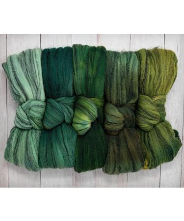 5oz Hand-Dyed Greenery Merino Tencel Roving for Spinning & Felting - Buy Online on GoSupps.com
