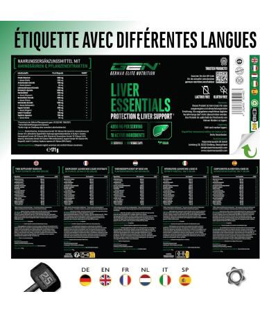 Liver Essentials 180 capsules complexe foie hautement dos avec chardon marie choline NAC artichaut pissenlit schizandra gingembre indol 3 carbinol desmodium rutine vegan - Buy Online on GoSupps.com