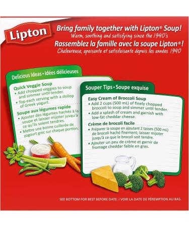Lipton Dry Soup Mix for a Quick Classic Noodle Soup Chicken Noodle with 25% Less Salt Than Our Original Recipe 228 g 16 Count - Buy Online on GoSupps.com