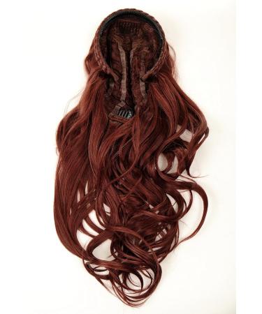 WIG ME UP 90607-35 Half Wig Hairpiece - Classy Long Wavy Braided Headband in Rust Brown - Wild Wetlook Style for International Shipping - Buy Online on GoSupps.com