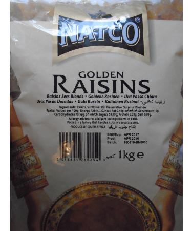 Natco Natco Golden Raisins Pack of 2 x 1kg bags