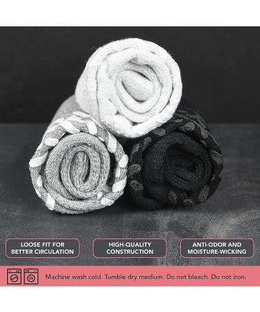 Debra Weitzner Non-Slip Diabetic Crew Socks 3-Pack - Loose Fit for Men & Women - Crew Grey with Grips (Size 13-15) - Buy Online on GoSupps.com