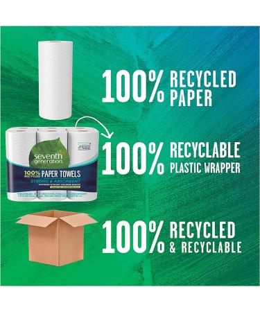 Seventh Generation Paper Towels - 100% Recycled, 2-Ply, Eco-Friendly (4 Packs of 6) - Buy Online on GoSupps.com