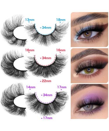 24 Pairs Mink Fluffy False Eyelashes 20MM Wispy Thick Volume D Curl - Multipack of A-Fluffy 6 Styles - Buy Online on GoSupps.com