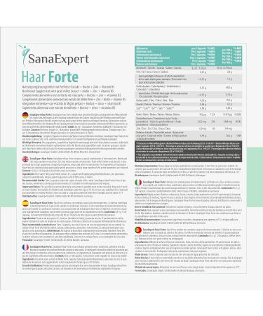 SanaExpert Hair Forte Vitamins with Biotin, Silica, Zinc for Hair & Nails - 120 Capsules - Buy Online on GoSupps.com