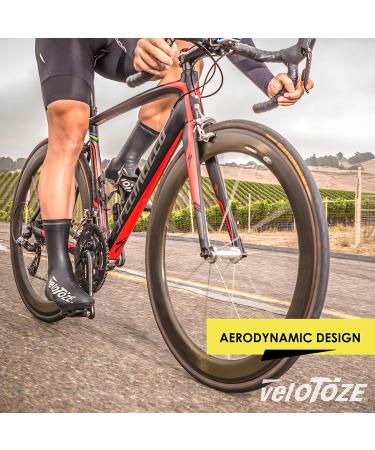 VeloToze Tall Shoe Cover 2.0 - Water-Proof & Windproof Overshoes for Road Cycling - Black, Large - Buy Online on GoSupps.com