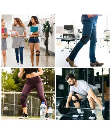 Patella Knee Brace for Pain Relief | Adjustable Compression Support Strap for Meniscus Tear Arthritis & Tendonitis - Unisex Black One Size - Buy Online on GoSupps.com