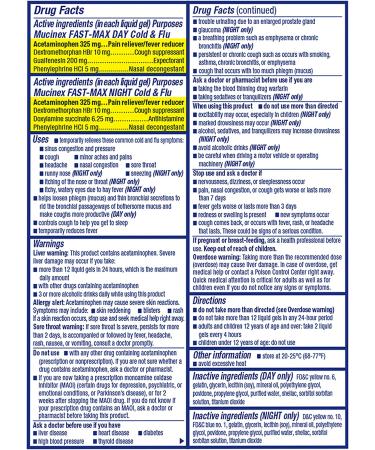 Mucinex Fast-Max Maximum Strength Cold & Flu Medicine - 24 Liquid Gels (Day & Night Relief) - Buy Online on GoSupps.com