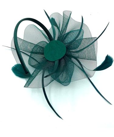 Ladies Feather Aliceband/Headband Fascinator for Weddings Races Royal Ascot Hair Piece (Green) - Buy Online on GoSupps.com