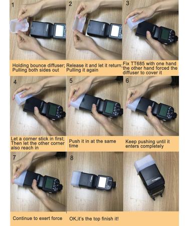 Godox Flash Diffuser Dome Bounce - 3 Pack White for V860II V850II TT685 TT600 Speedlight - Buy Online on GoSupps.com