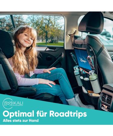 Mikali 2 Set Auto Organizer for Children - Toy & Tablet Storage Up to 12.9 Inches | Baby Travel Gadgets & Vacation Accessories | Black Backseat Saver - Buy Online on GoSupps.com