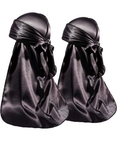 ForceWave 2 Pack Silky Durag for Men & Women - Premium Satin Deluxe Black Waves - Buy Online on GoSupps.com