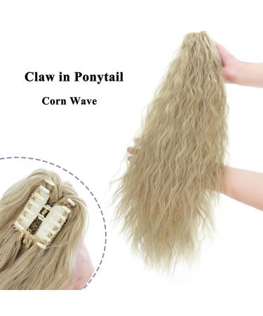 Ponytail Extension - 24 Medium Blonde Wavy Hair Piece with Clip | Realistic Corn Braid Hair Extensions for Effortless Style - Buy Online on GoSupps.com