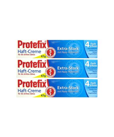 rotefix x Protecix adhesive cream for the third teeth 47 g extra strong with wet adhesion pack of 3