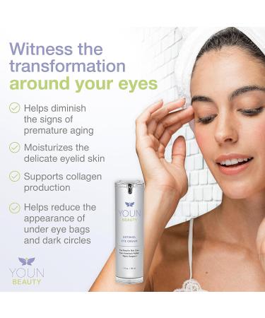 YOUN Beauty Retinol Eye Cream by Dr. Anthony Youn - Paraben-Free Hydrating Under Eye Cream with 1% Retinol & Hyaluronic Acid - Skin Firming Night Cream 1 Fl Oz - Buy Online on GoSupps.com