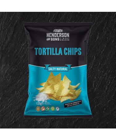 Henderson and Sons Salty Natural Tortilla Chips - 125g | Perfect Snack for Sports Events & Parties - Buy Online on GoSupps.com