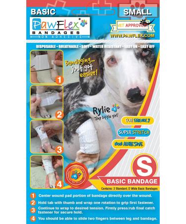 Pawflex Non-Adhesive Disposable Washable Reusable Pet Bandages - Small White (2 Standard, 2 Wide) - Buy Online on GoSupps.com