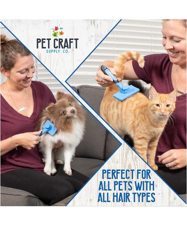 Pet Craft Supply Self Cleaning Slicker Brush for Cats & Dogs - Metal Pin Bristle Comb for Short & Long Haired Pets - Deshedding & Detangling Tool for Small to Large Breeds - Buy Online on GoSupps.com