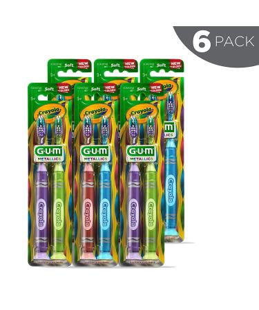 GUM Crayola Metallic Marker Toothbrushes for Kids - Soft Bristles, Ages 5+, Assorted Colors - 18 Brushes - Buy Online on GoSupps.com