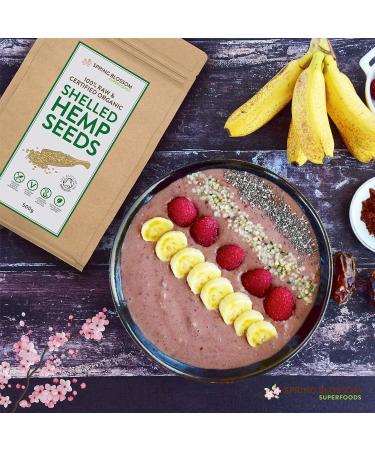 Premium Raw Organic Hemp Seeds Hearts 1kg - Vegan Snack with Omega 3&6, Protein, Amino Acids and Minerals - Gluten-Free Superfood in Eco-Friendly Resealable Pouch - Buy Online on GoSupps.com