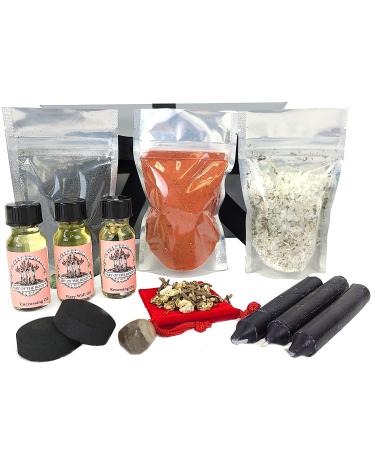 Uncrossing & Protection 3 Spell Ritual Kit for for Curses Hexes Jinxes & Negativity for Wiccan Pagan Conjure & Magic Rituals