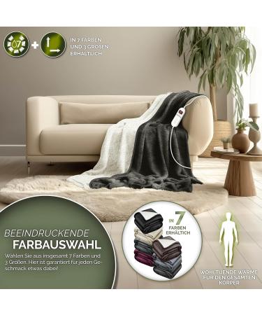 Sinnlein Heating Ceiling Blanket 180x130cm - T V S d GS Approved | Electric Thermal Blanket with 9 Temperature Levels | Cuddly Sofa & Bed Cover with Timer & Digital Display - Buy Online on GoSupps.com