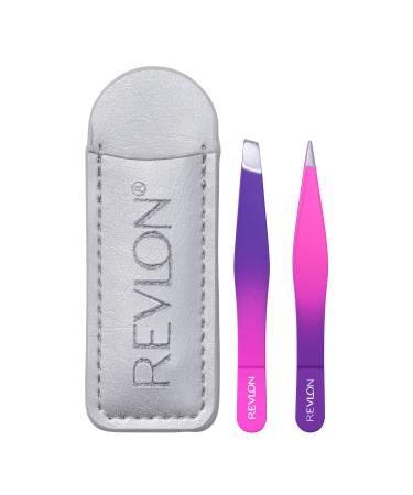 Mini Hair Removal Tweezer Set by Revlon, Travel Set, High Precision Tweezers for Men, Women & Kids, Stainless Steel (Pack of 1)