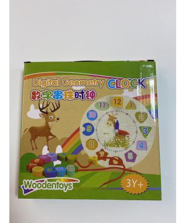 Wooden Learning Clock Toy for Kids - Educational Clock with Rope Numbers & Shapes | Perfect for Children Ages 3+ - Buy Online on GoSupps.com