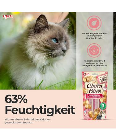 Inaba Churu Bites - Hand-Feed Cat Treats with Crispy Tuna & Salmon Filling - 30g Pack - International Shipping - Buy Online on GoSupps.com