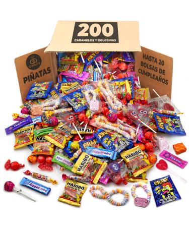 Mega Pack 200 sweets candies and candy from CIA & Co For birthdays pi atas children's parties Christmas Halloween up to 20 birthday bags Each piece packed individually