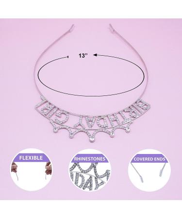 FROG SAC Birthday Girl Crown Headband - Rhinestone Princess Tiara for Kids & Teens - Buy Online on GoSupps.com