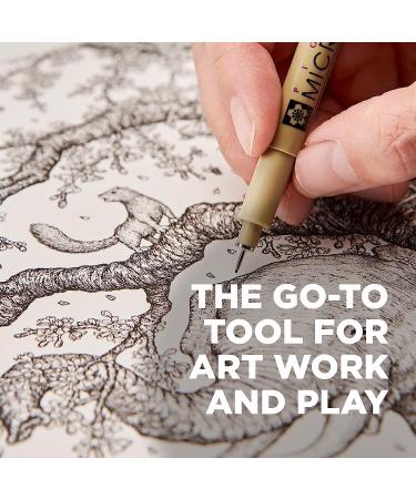 Sakura Pigma Micron Fineliner Pens - Black Ink - 005 Point Size - 6 Pack for Writing, Drawing, Journaling - Archival Ink - Buy Online on GoSupps.com