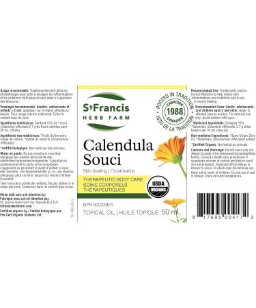 St. Francis Herb Farm Calendula Oil 50ml - Buy Online on GoSupps.com