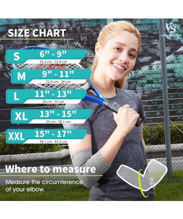 Vital Salveo Fitness Mild Compression Elbow Sleeve Brace - Medium (1PC) for Joint Protection - Ideal for Athletes - International Shipping Available - Buy Online on GoSupps.com