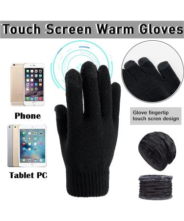 Yutdeng Kids Winter Hat Scarf Gloves Set | Girls Beanie Knitted Snood & Gloves 3-in-1 | Super Soft & Warm | Boys 2-10 Years | Brown Black - Buy Online on GoSupps.com