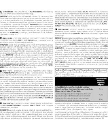 BioTechUSA Ginkgo Biloba Extract | Natural Focus Support | 80mg per capsule | Traditional Herbal Remedy | 90 Tablets - Buy Online on GoSupps.com