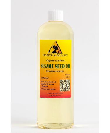 Sesame Oil Refined Organic Carrier Expeller Pressed 100% Pure 48 oz 1419 ml - Buy Online on GoSupps.com