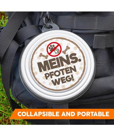 Portable Folded Dog Bowl with Carabiners - Lightweight & Practical for Walks | Mines Paws Away - Buy Online on GoSupps.com