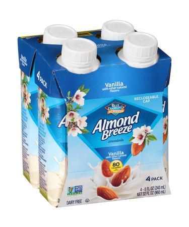 Almond Breeze Vanilla Almond Milk 8oz - Dairy Free, Pack of 4 - Buy Online on GoSupps.com