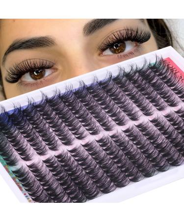 Cat Eye Lash Clusters Fluffy 40D Eyelash Clusters Lashes Wispy D Curl Cluster Eyelash Extensions 280pcs Individual Lashes Left and Right Eyelashes Look Like Lash Extension DIY by CORUSCATE Lash Extension Cat Eye A