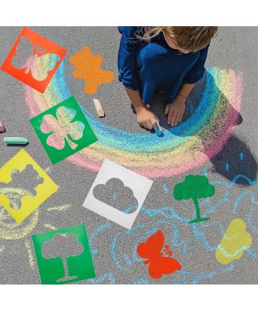 24 Piece Primary Style Kids Stencils Set - Large Washable Geometric and Garden Themed Templates for Drawing - Ideal for Kids, Toddlers, Preschoolers - Buy Online on GoSupps.com
