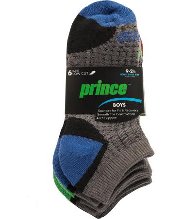 Prince Boys' Low Cut Athletic Socks (6 Pack) - Large Grey | Cushioned for Active Kids - Buy Online on GoSupps.com