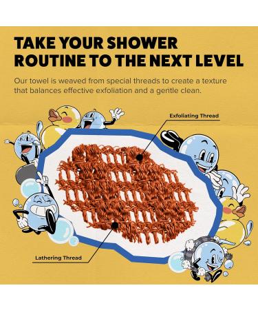 Buy Goshi Peeling Shower Towel - Tear-Resistant Waves for All Skin Types | Made in Japan | Sunset Chevron Design (Yellow/Orange/Evening Red) - Buy Online on GoSupps.com