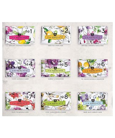 Via Mercato Italian Soap Bar (200 g) No. 4 - Violets, Magnolia & Amber Scented Bar Soap - Buy Online on GoSupps.com