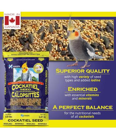 Hagen Gourmet Seed Mix for Cockatiels + Small Hookbills | Cockatiel Staple VME Seed Bundle Seed Mix + VME Seed 5-Pound - Buy Online on GoSupps.com