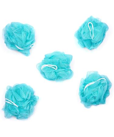 BRUBAKER Cosmetics 5x Peeling & Massage Bath Sponge - Light Blue Shower Sponge with Hanger | Luxury Exfoliating Body Care - Buy Online on GoSupps.com